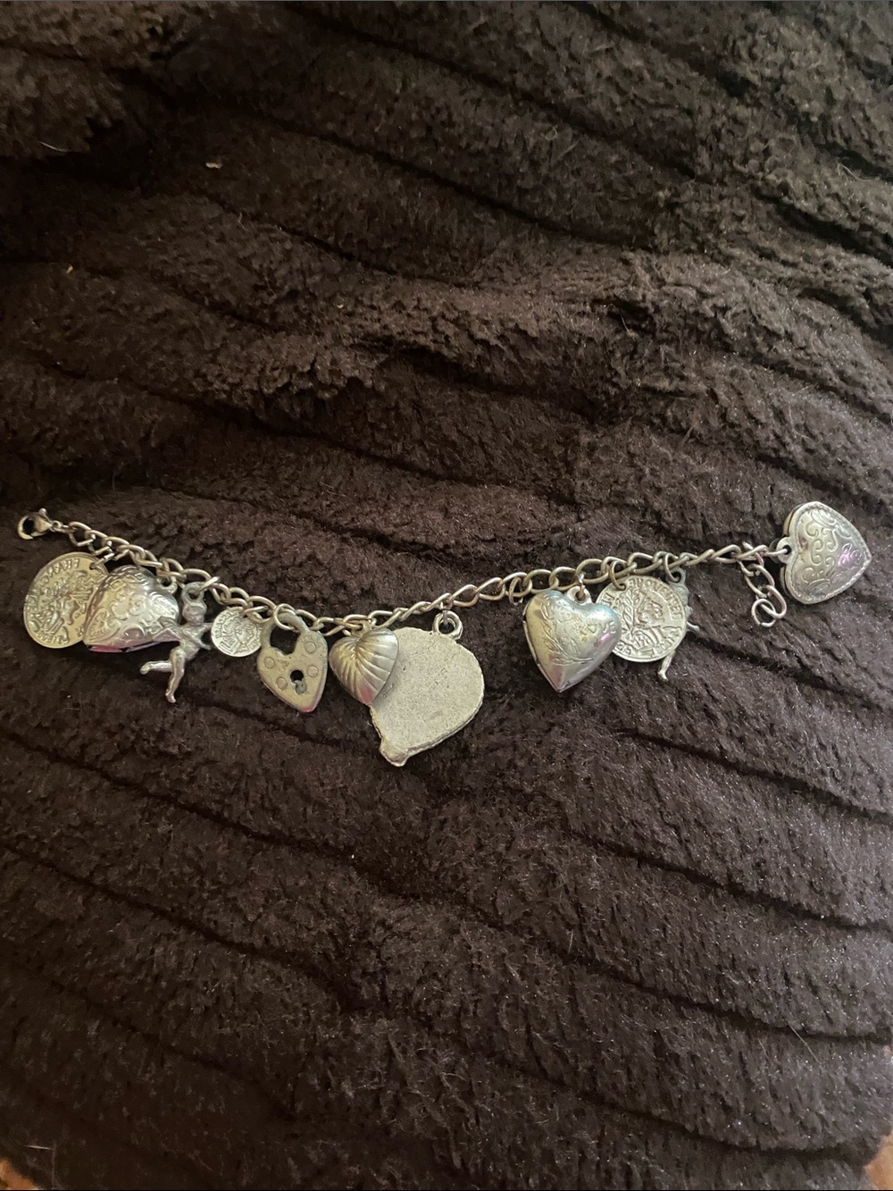 Silver-Tone Heart Charm Bracelet - Women's Jewelry